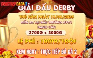 [Thông Báo] Giải Đấu Derby 4 Con Gà Nòi Tại C1 Ngày 15/5/2025